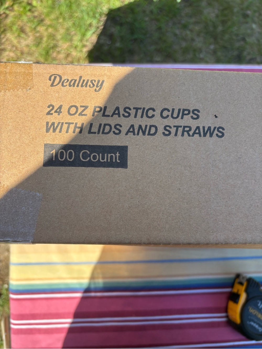 24 oz Plastic Cups with Lids and Straws - Clear - 100 Count